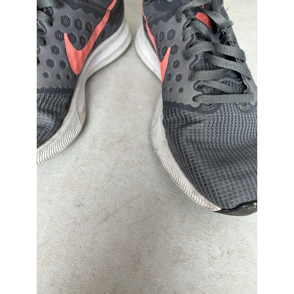 Nike Downshifter‎ 7 Womans Grey Lava Glow Pink Sneakers Running Shoes - size 7.5